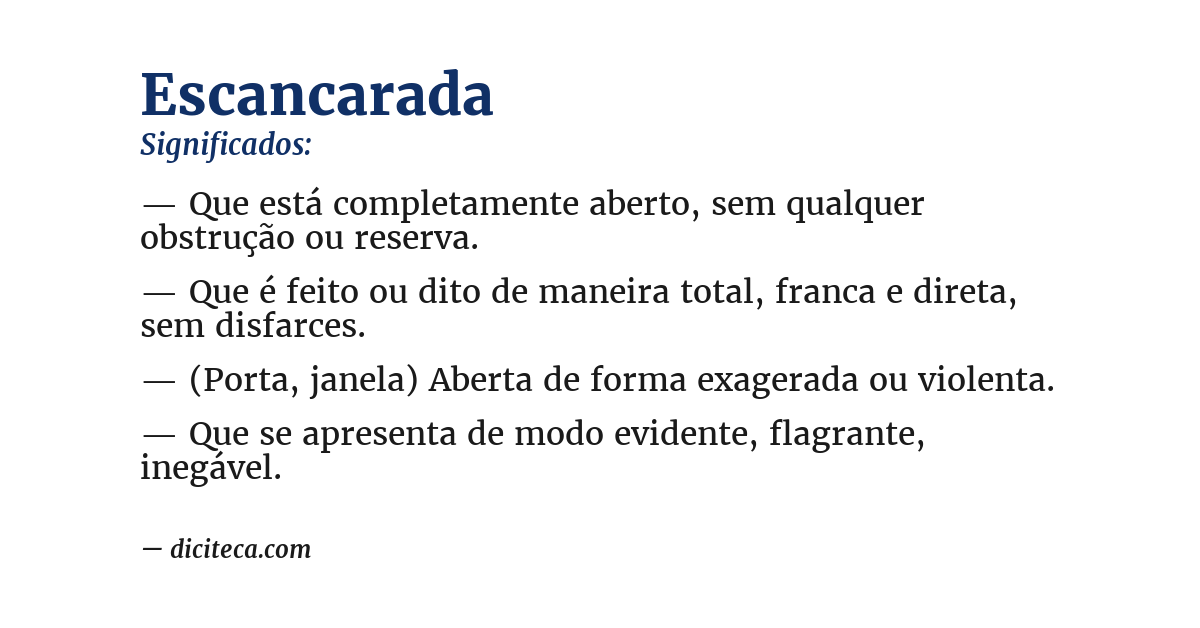 Significado de escancarada
