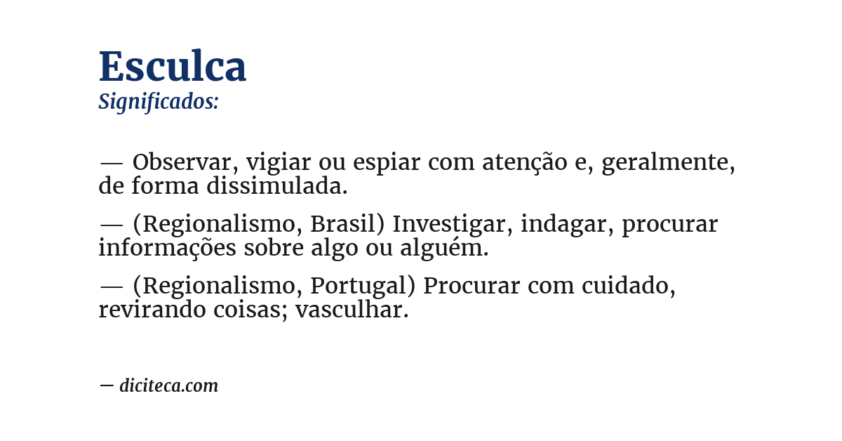 Significado de esculca