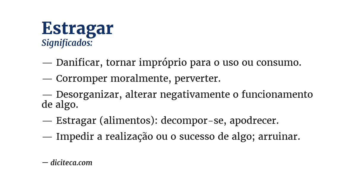 Significado de estragar
