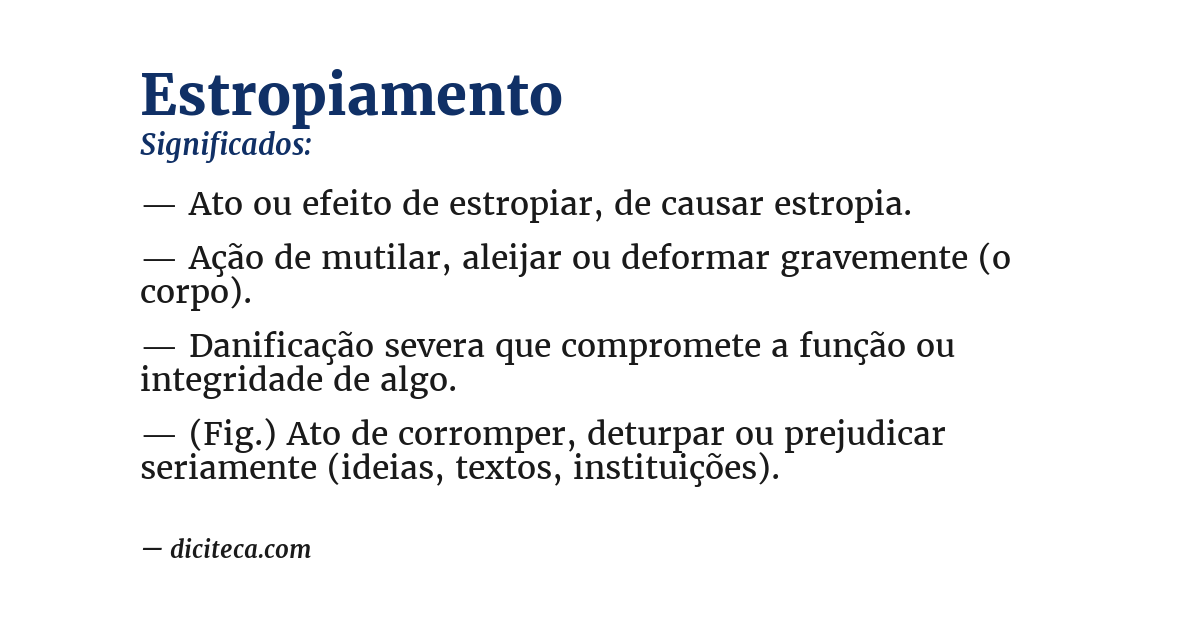 Significado de estropiamento