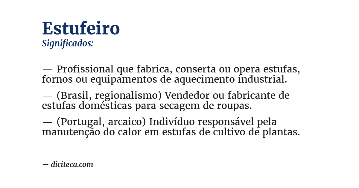 Significado de estufeiro