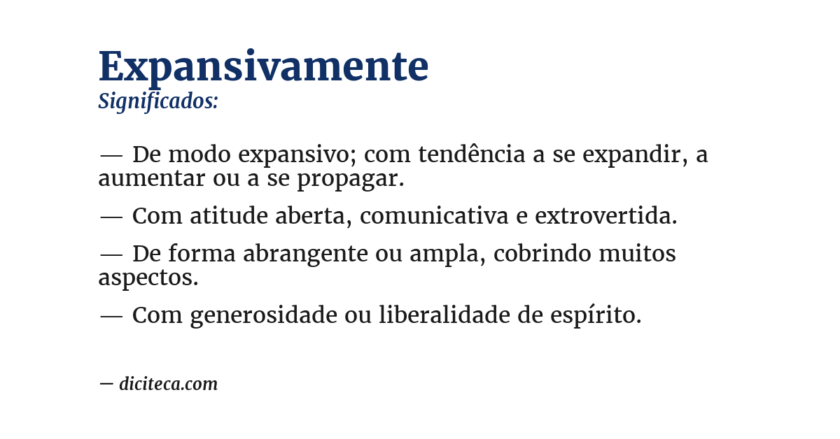 Significado de expansivamente