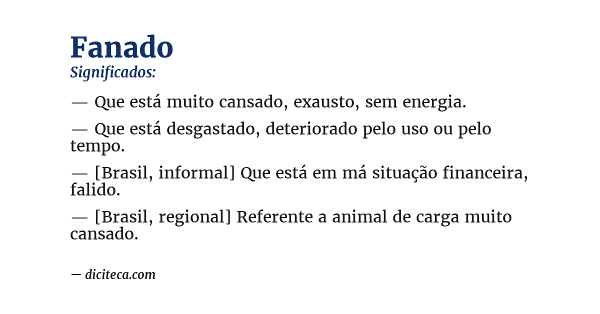 Significado de fanado