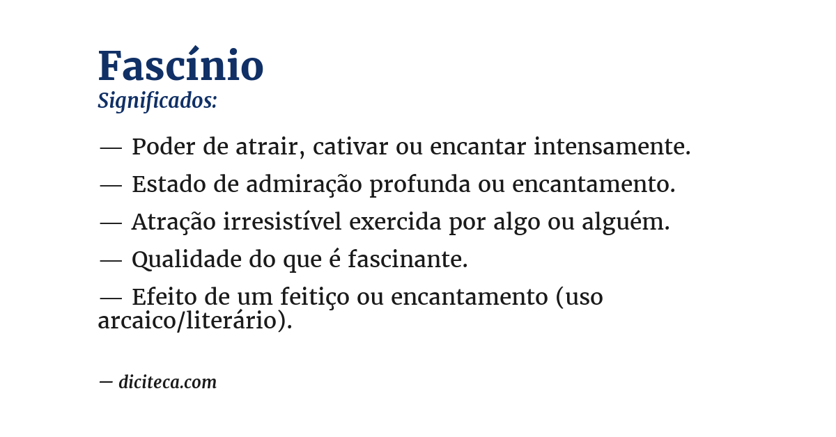 Significado de fascínio