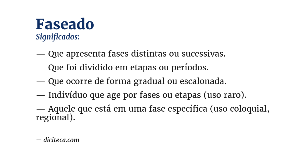 Significado de faseado