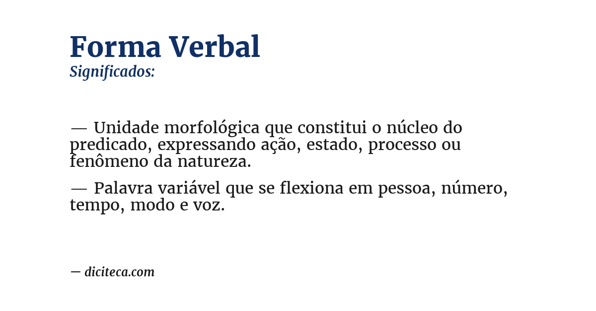 Significado de forma verbal
