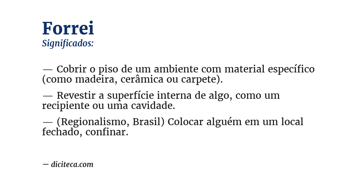 Significado de forrei