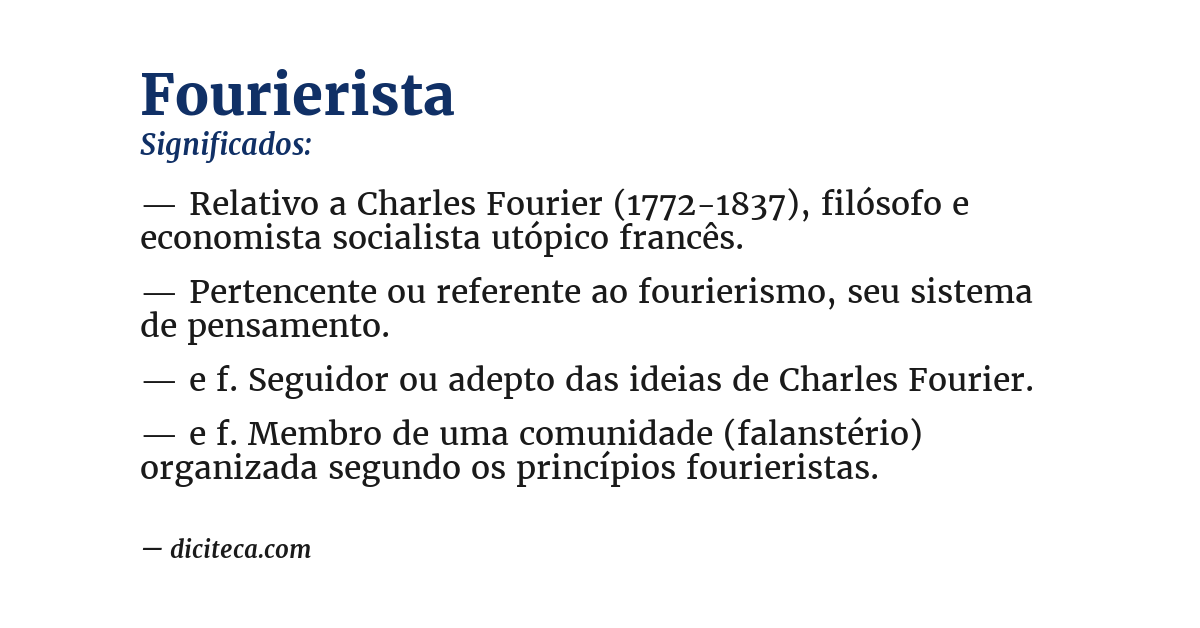 Significado de fourierista