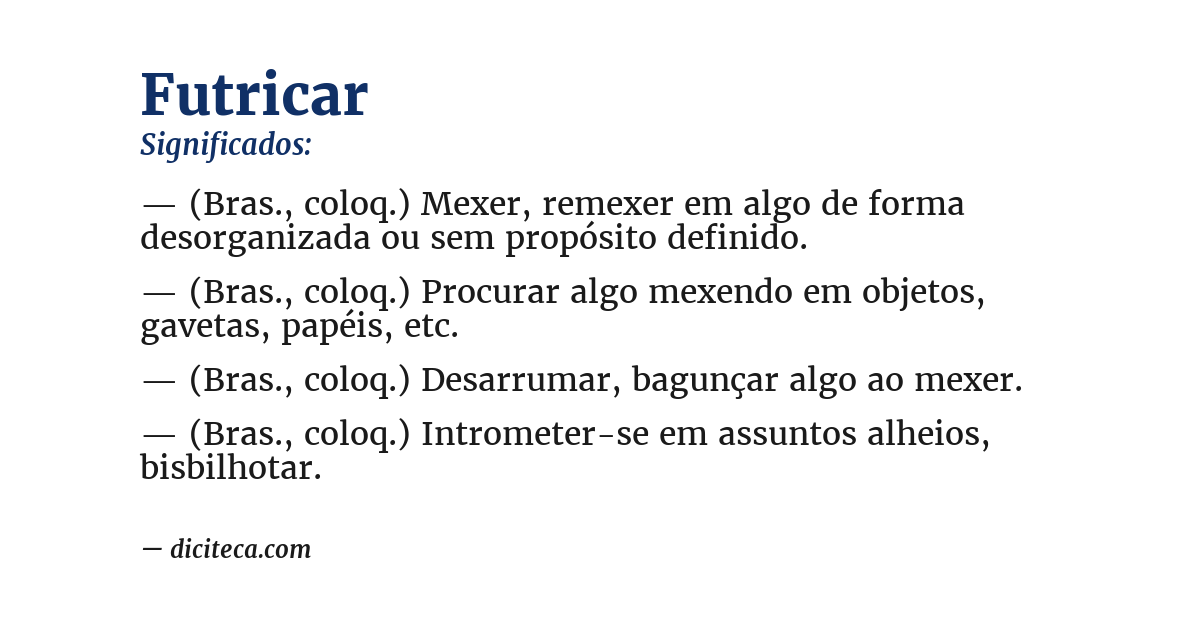Significado de futricar