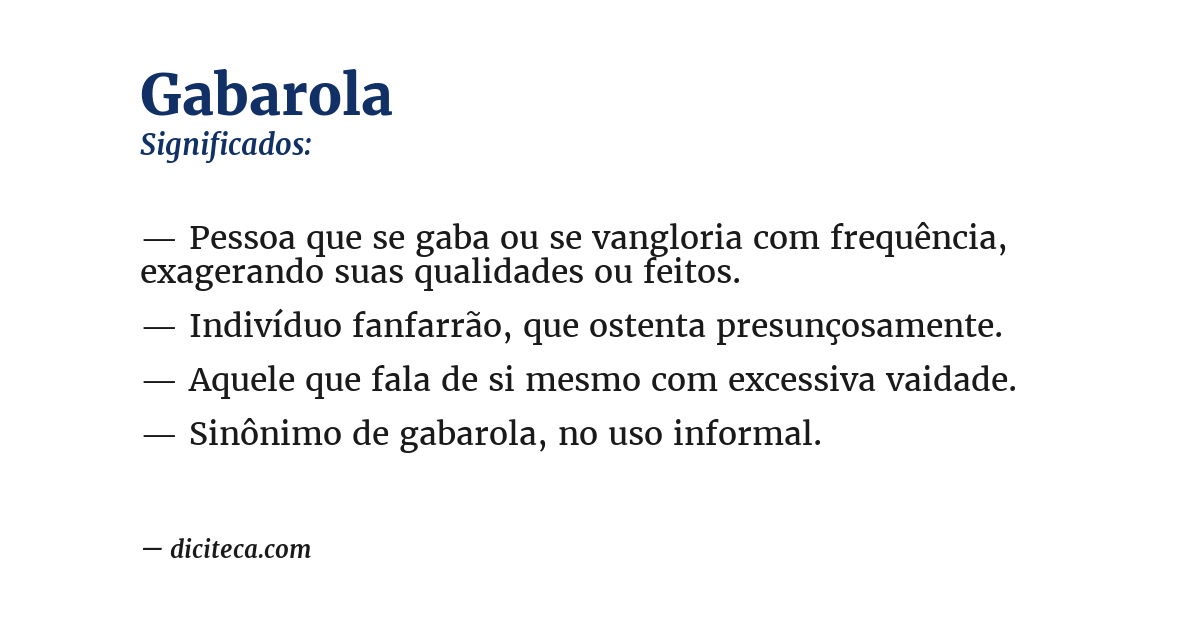 Significado de gabarola