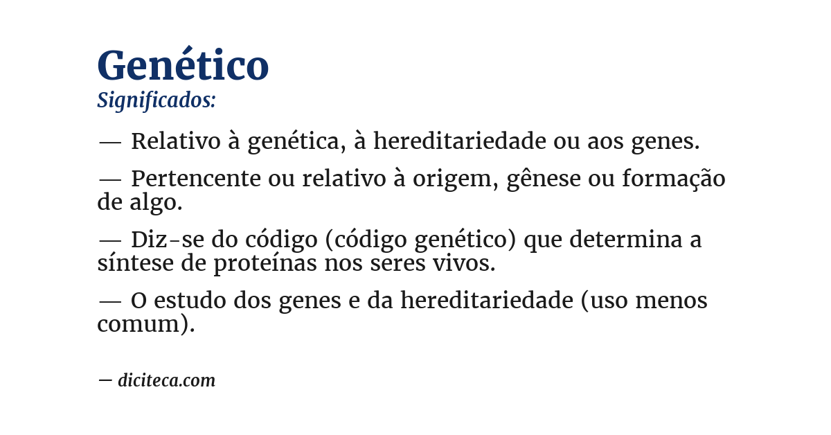 Significado de genético