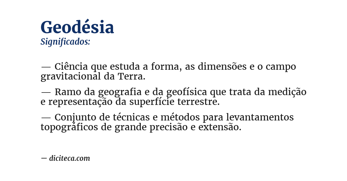 Significado de geodésia