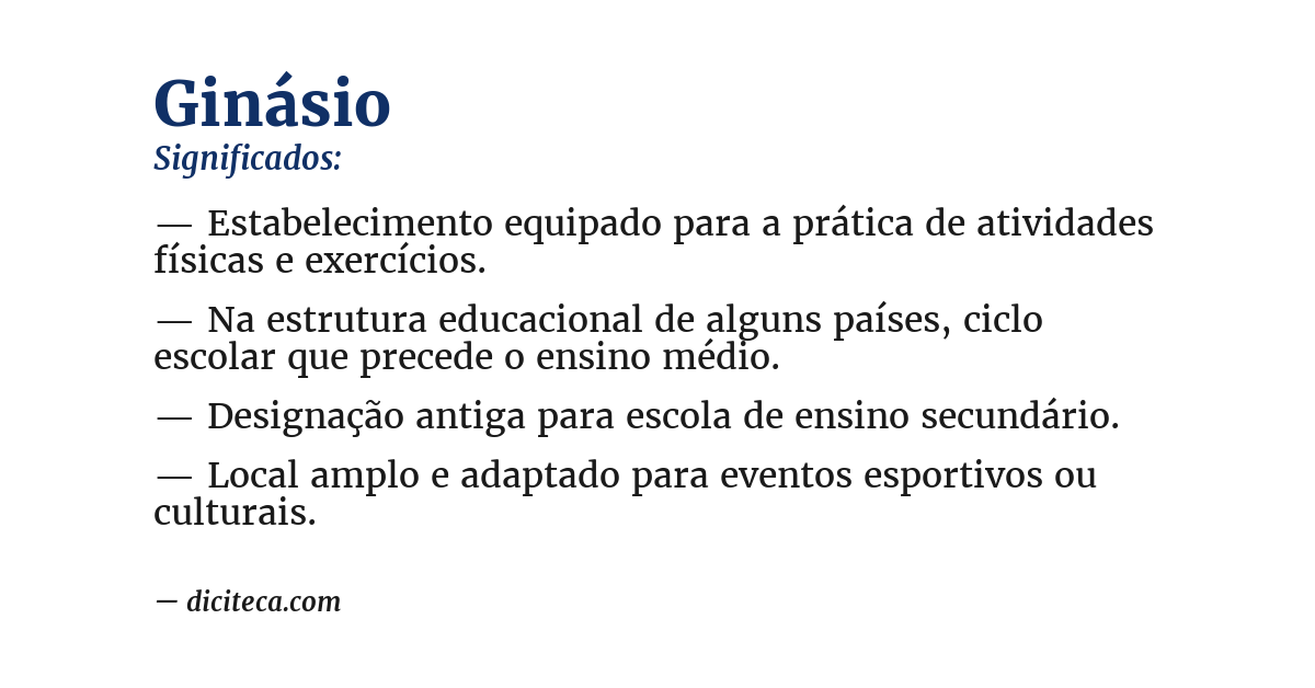 Significado de ginásio