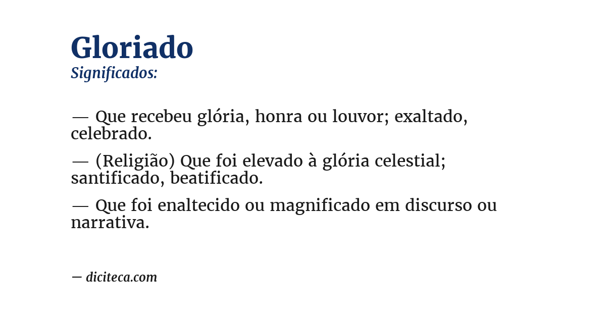Significado de gloriado