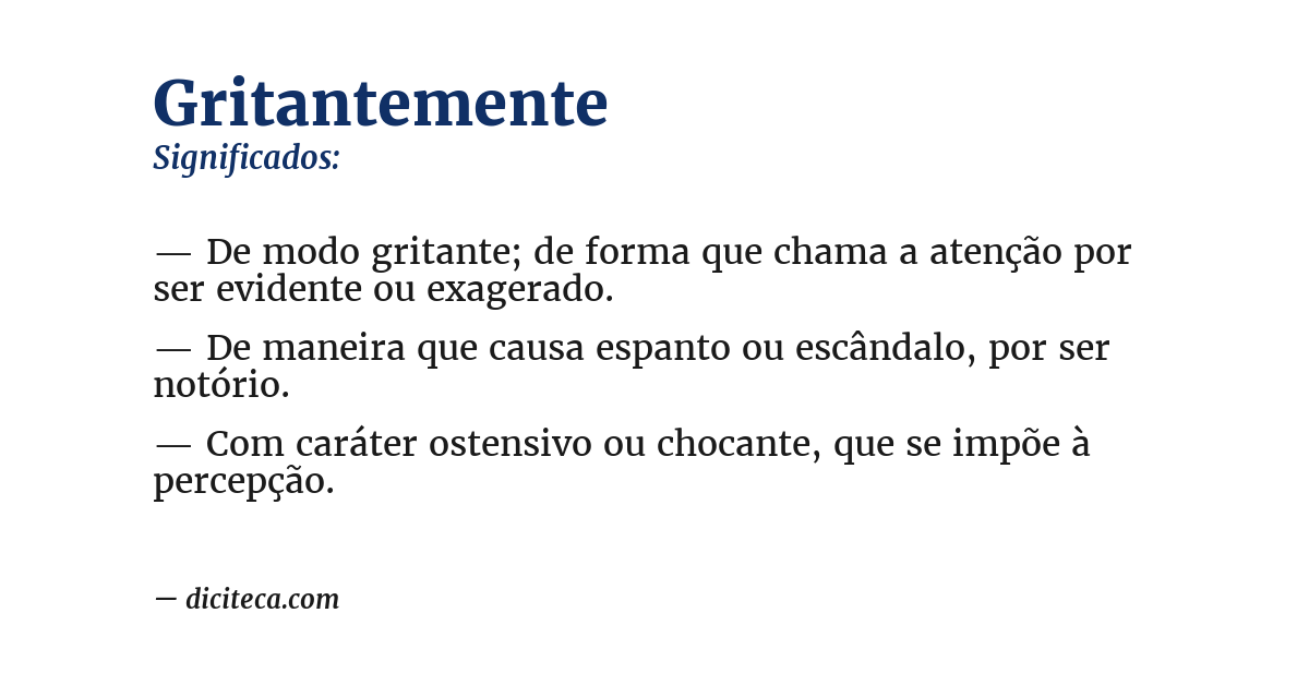 Significado de gritantemente