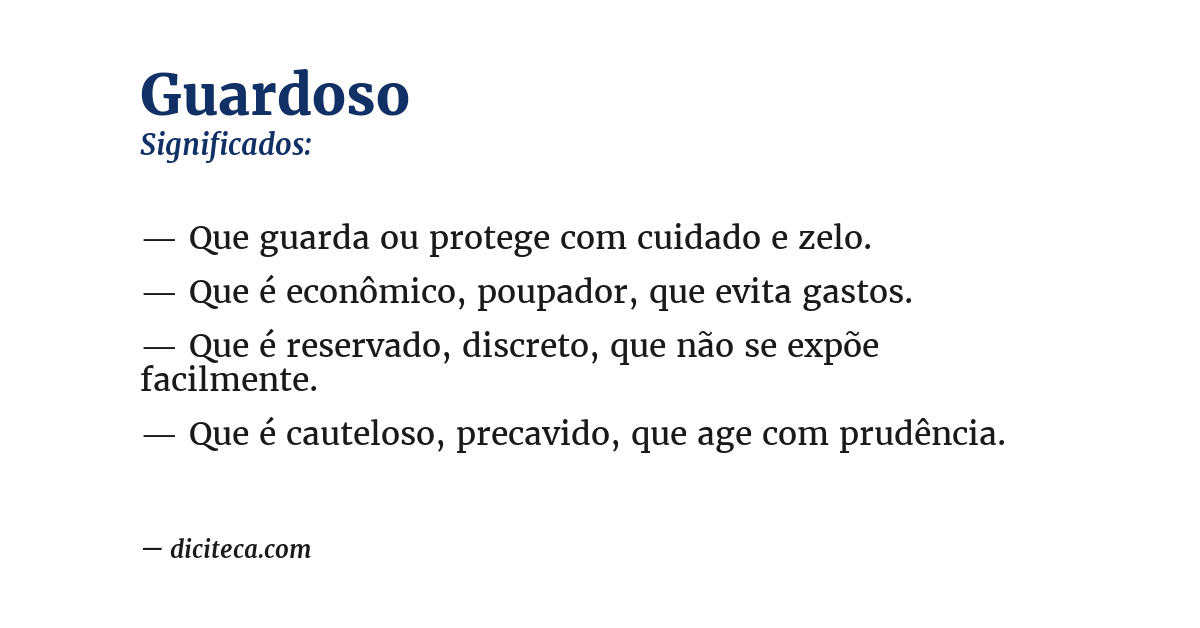 Significado de guardoso