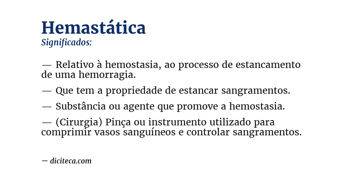 Significado de hemastática