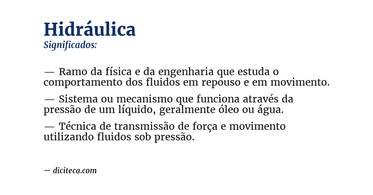 Significado de hidráulica