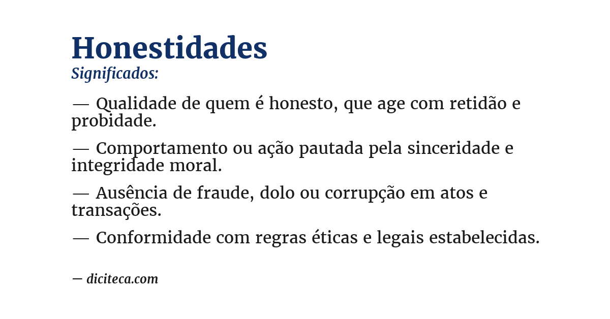 Significado de honestidades