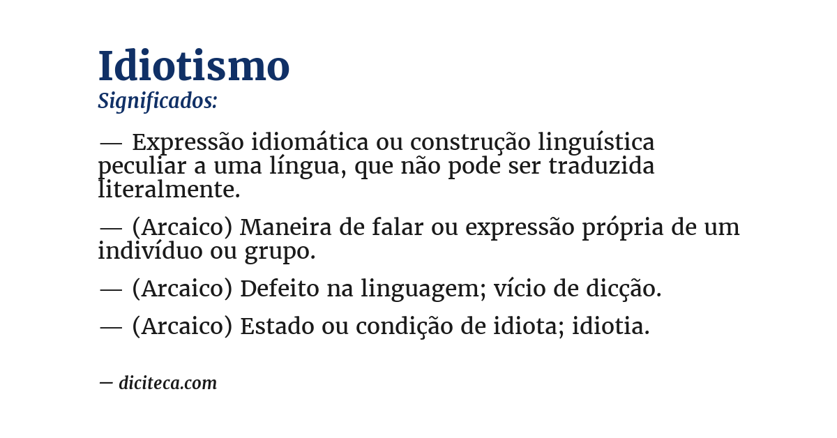 Significado de idiotismo