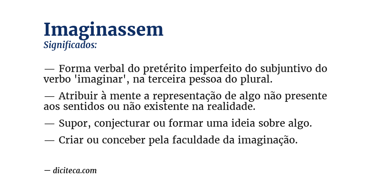 Significado de imaginassem