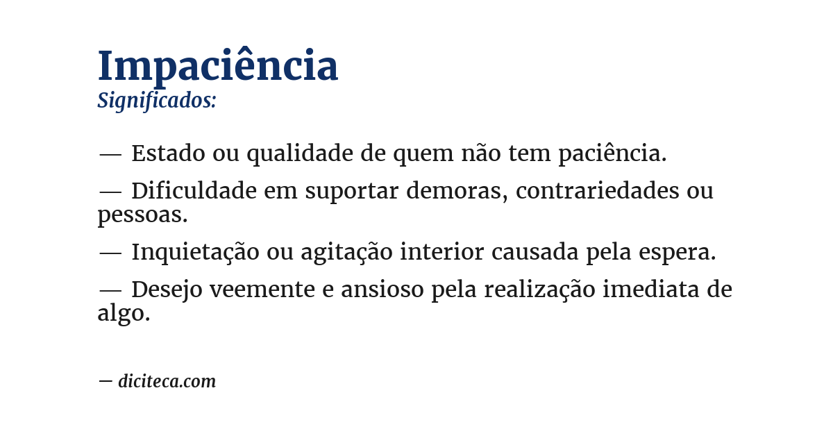 Significado de impaciência