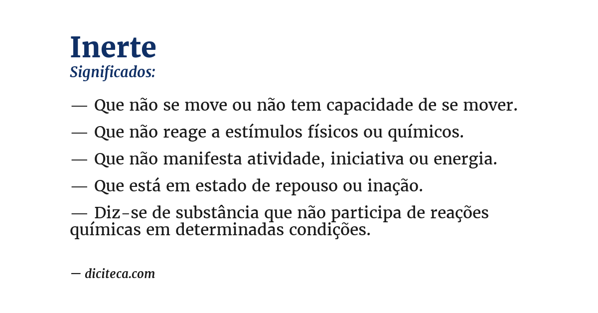 Significado de inerte