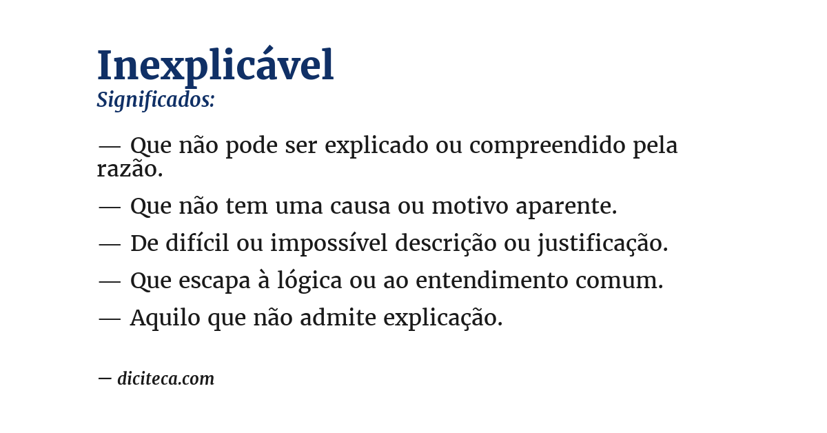 Significado de inexplicável