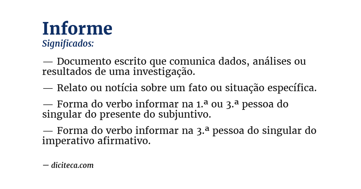 Significado de informe
