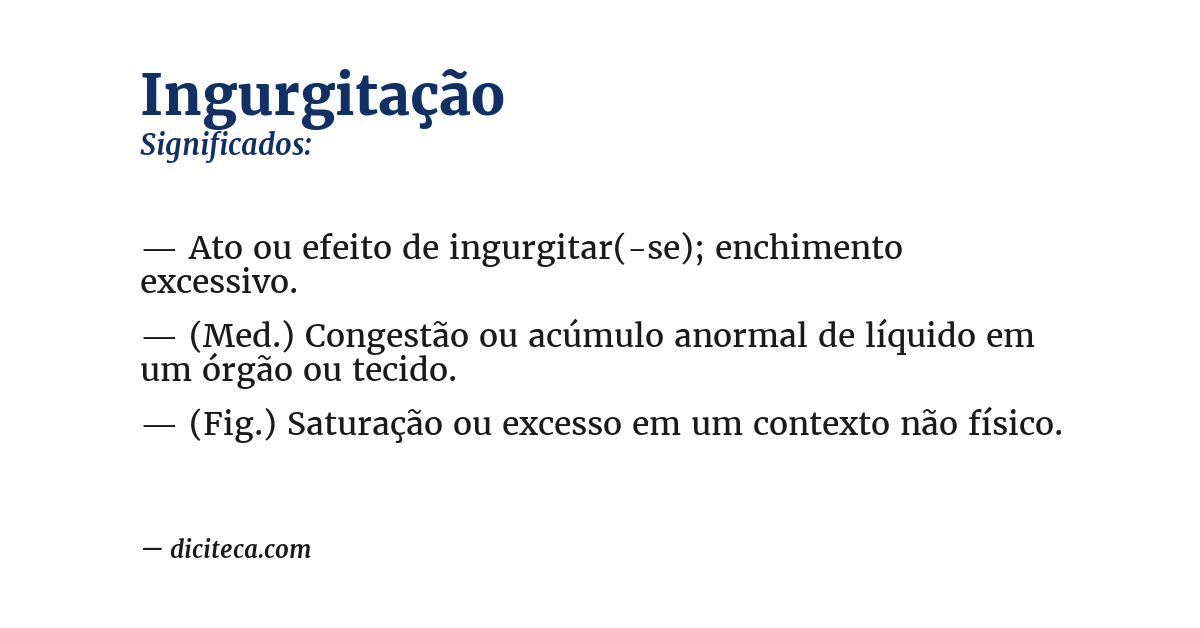 Significado de ingurgitação