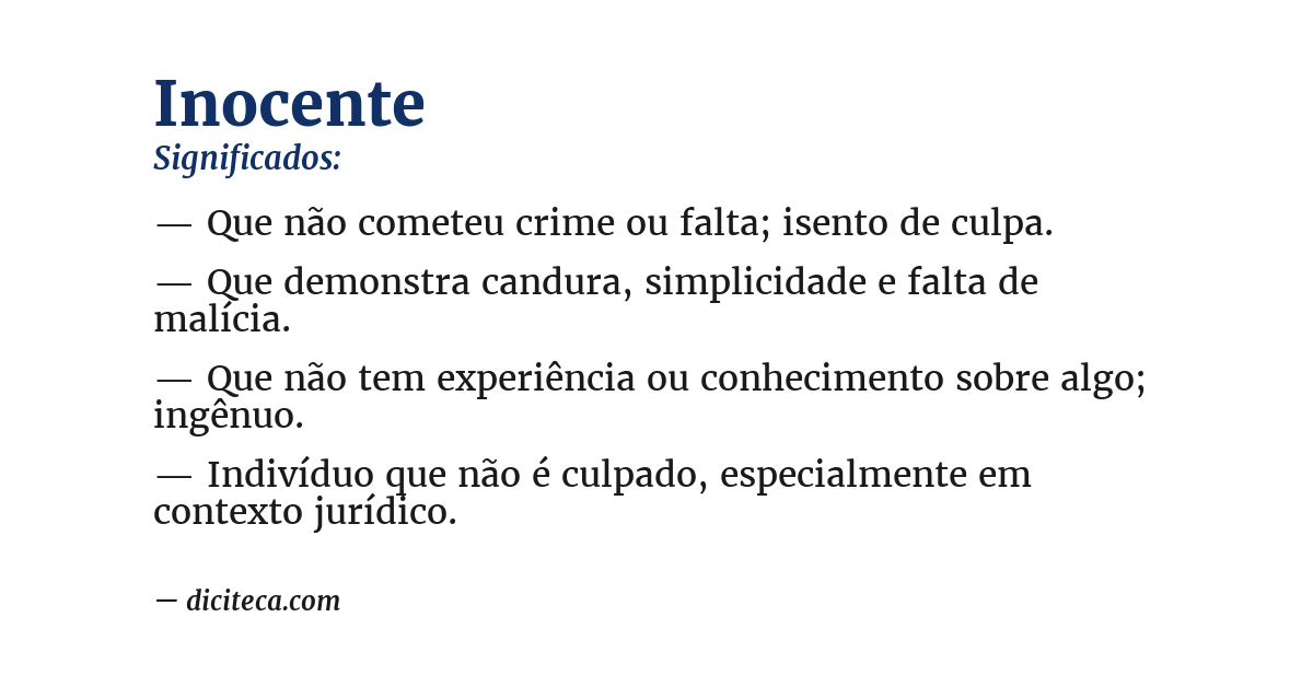 Significado de inocente