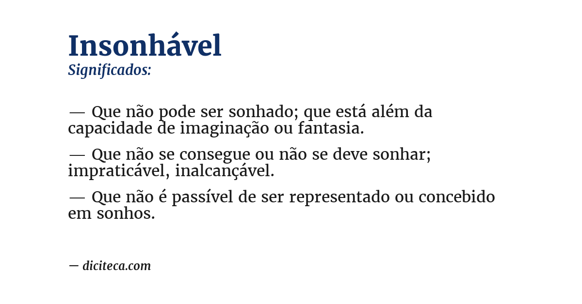 Significado de insonhável