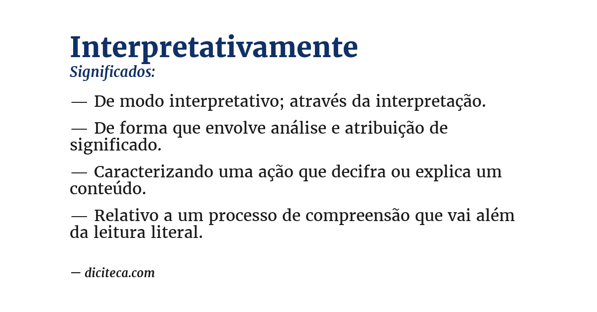 Significado de interpretativamente