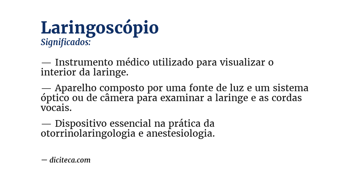 Significado de laringoscópio