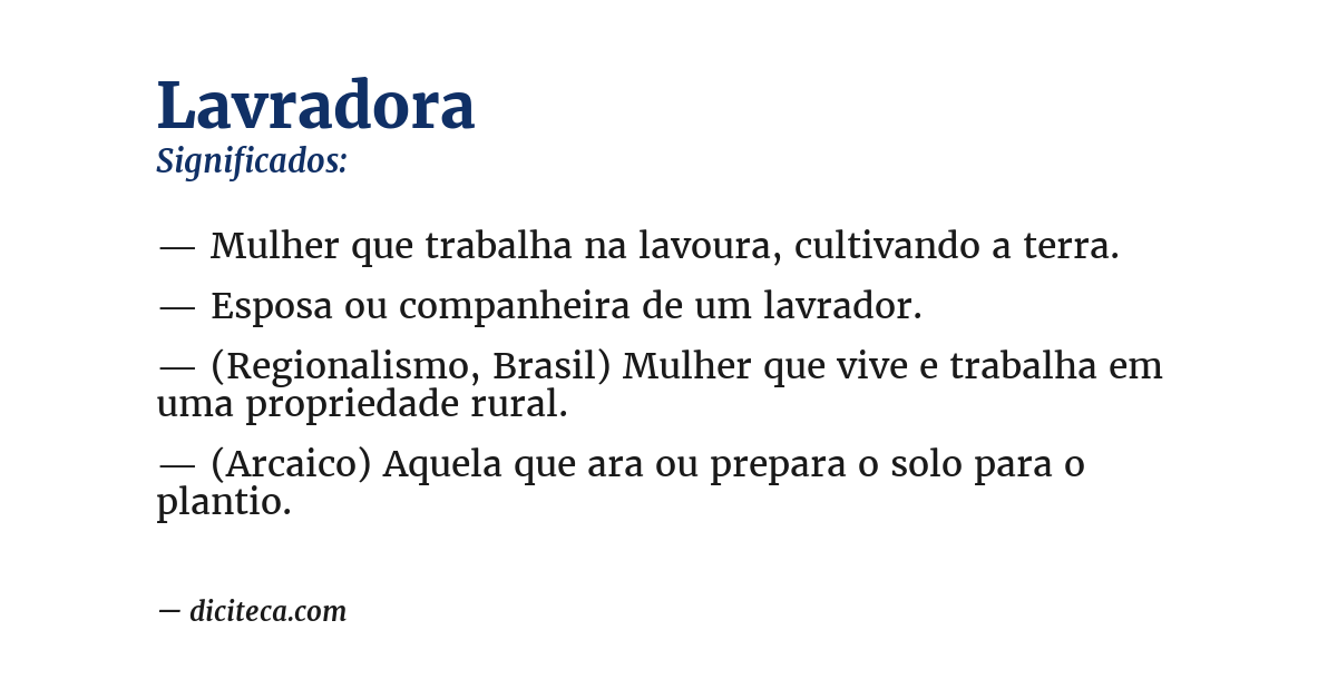 Significado de lavradora