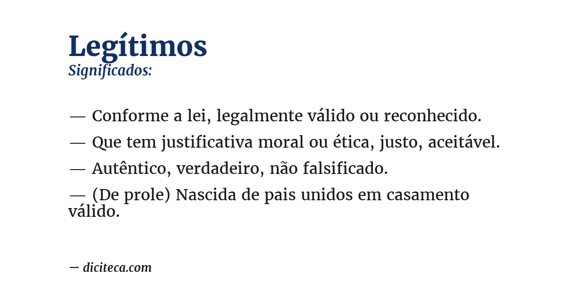 Significado de legítimos