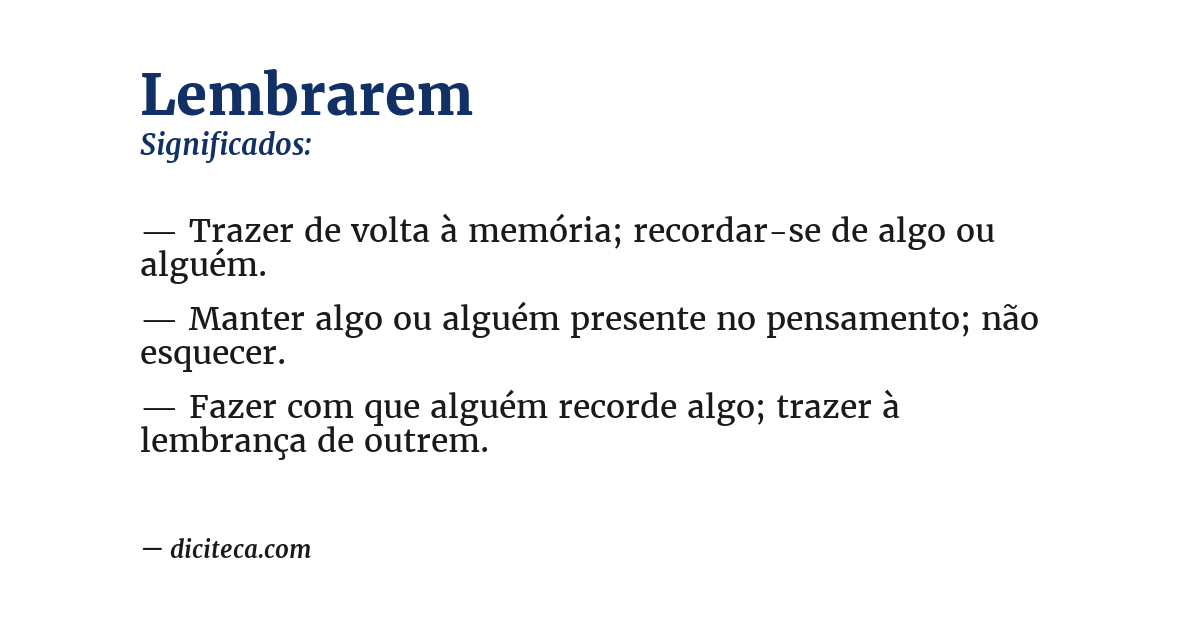 Significado de lembrarem