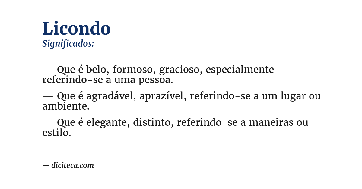 Significado de licondo