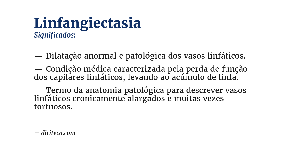 Significado de linfangiectasia
