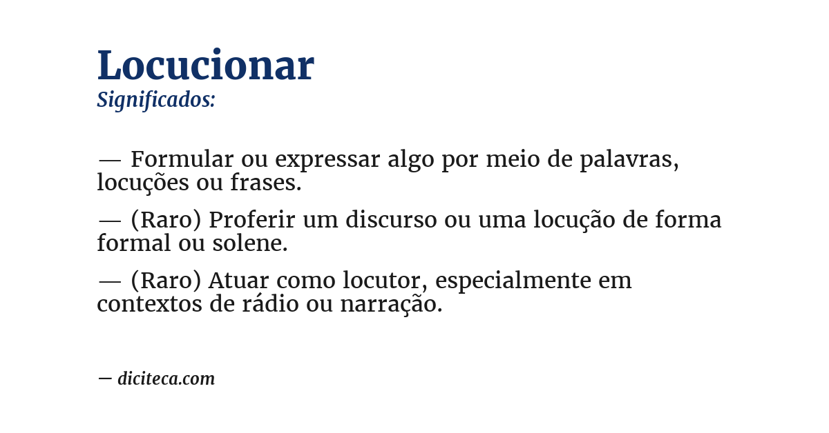 Significado de locucionar