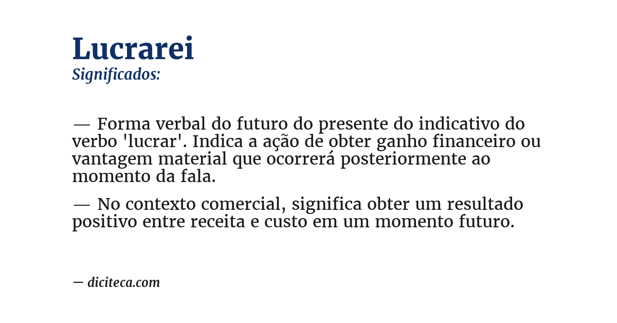 Significado de lucrarei