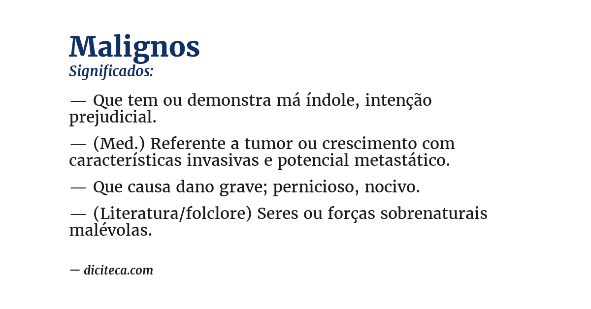 Significado de malignos