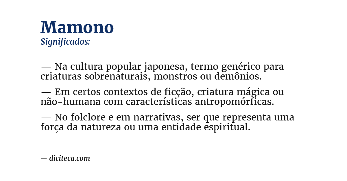 Significado de mamono