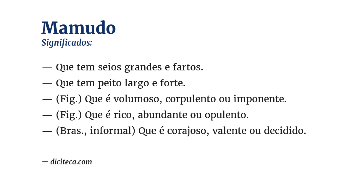 Significado de mamudo