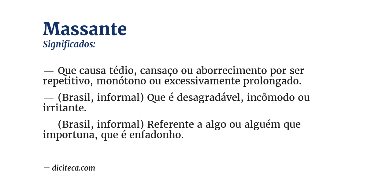 Significado de massante