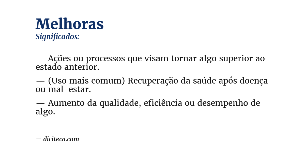 Significado de melhoras