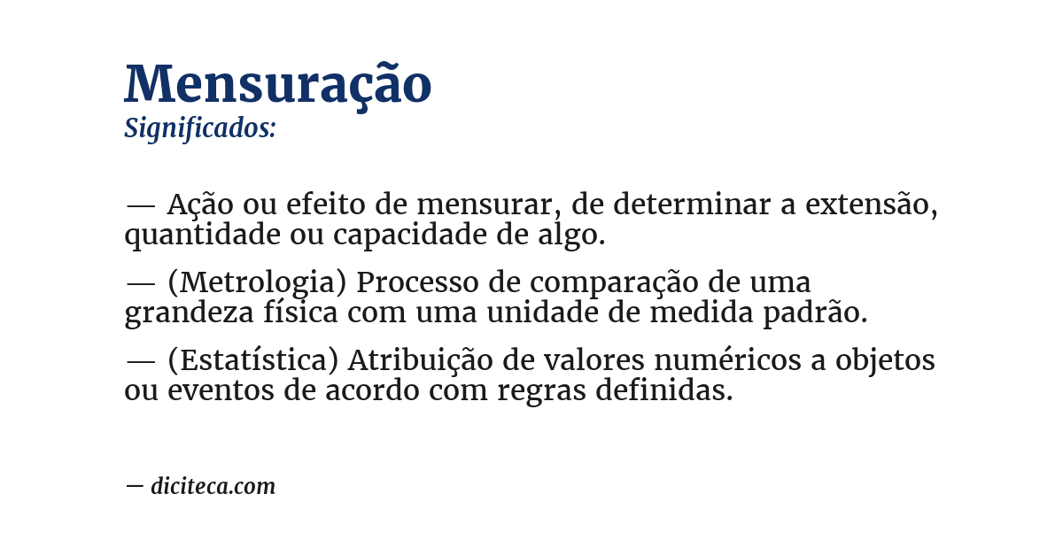 Significado de mensuração