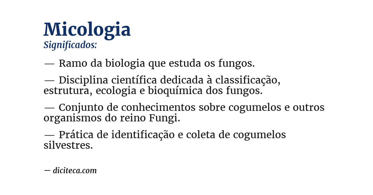 Significado de micologia
