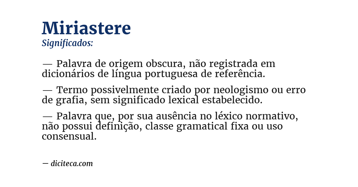Significado de miriastere