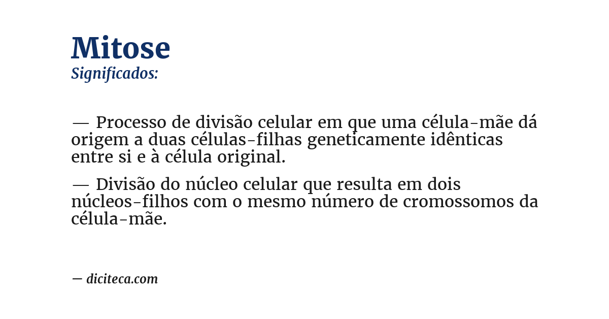 Significado de mitose